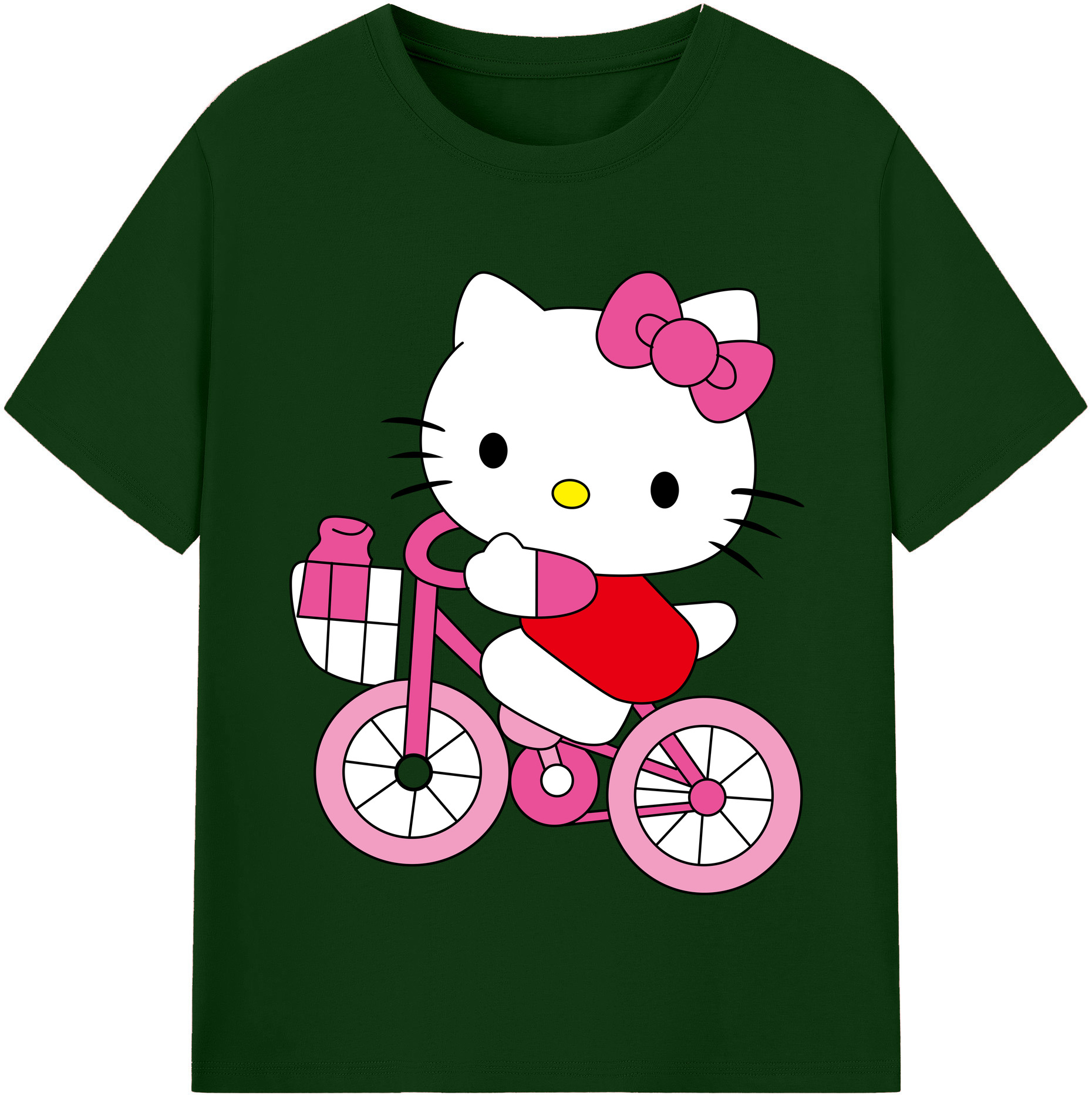 （画像用） Hello Kitty ハローキティ 綿100％半袖Tシャツ（フロントプリント）